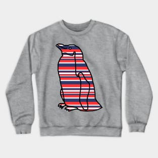 Red and Blue Stripes Penguin Crewneck Sweatshirt